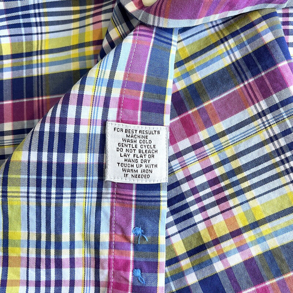Peter Millar Mens Shirts Size XL Bold Multi Plaid Long Sleeve Button Down - Picture 6 of 9